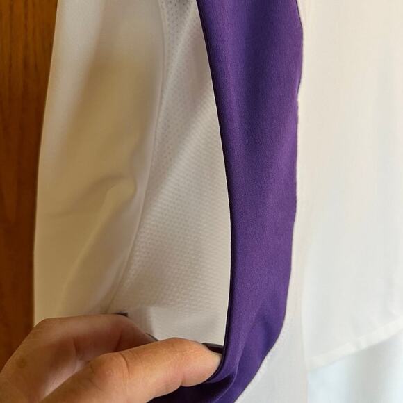 Nike, men's size L men’s 1/4 zip jacket, off white / white and purple - Picture 12 of 12